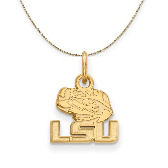 14k Yellow Gold Louisiana State X-Small Necklace - 24 Inch
